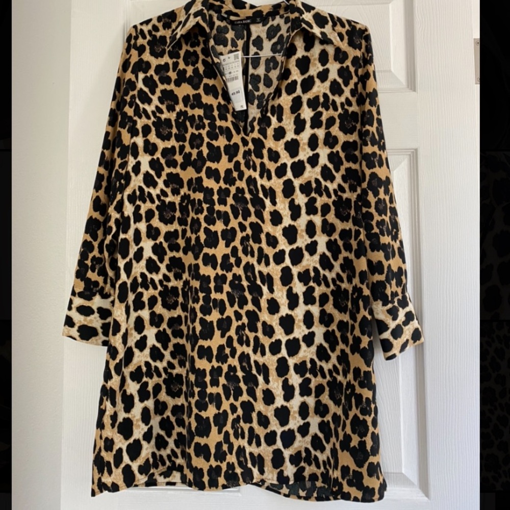 SOLD ZARA NWT Animal Print Dress Size Medium